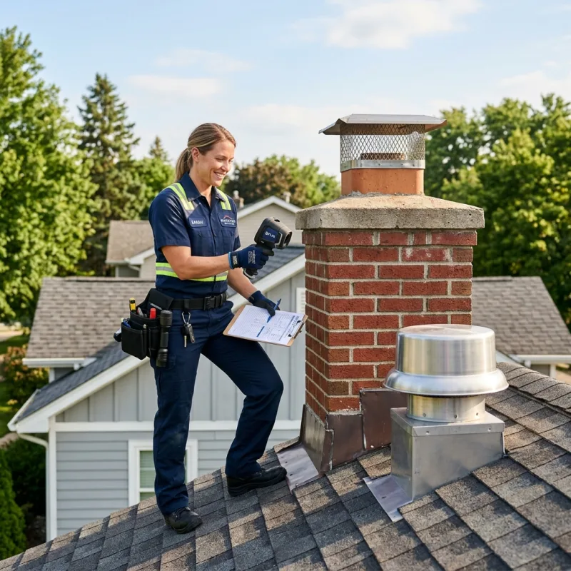 Technician inspecting a Knoxfield roof cavity and ductwork for a dead bird